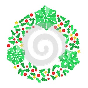 Paper Christmas Snowflake Wreath