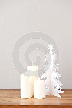 Paper Christmas tree and candles