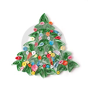 Paper Christmas tree, hand made.