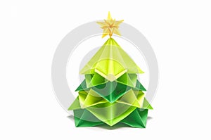 Paper Christmas tree have star topper