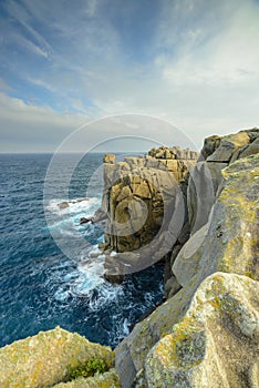 The Paper Cliffs, located near Punta de Moras, are magnificent granite rock formations in the province of Lugo Galicia photo