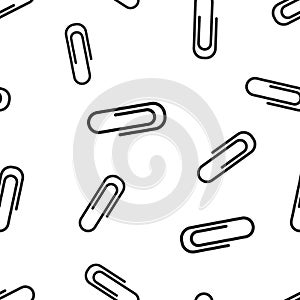 Paper clip attachment icon seamless pattern background. Business