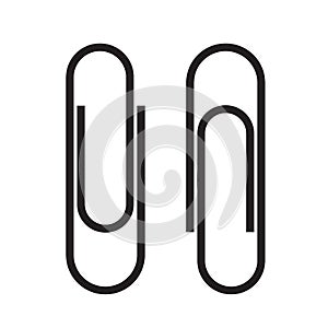 Paper clip attachment. Paperclip black icon. Attach file business document. Vector illustration isolated on white background