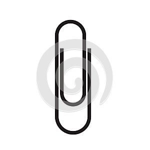 Paper clip attachment silhouette. Paperclip black icon. Attach file business document. Vector illustration isolated