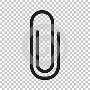 Paper clip attachment vector icon. Paperclip illustration on iso