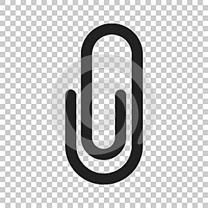 Paper clip attachment vector icon. Paperclip illustration on iso