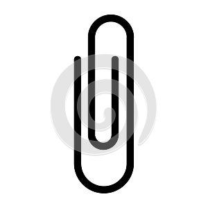 Paper clip, black color isolated on white background. School element vector