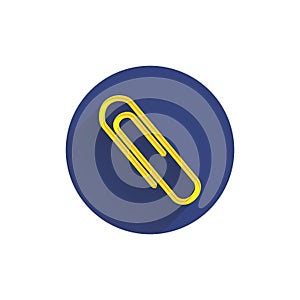 paper clip flat icon with shadow. chancery flat icon