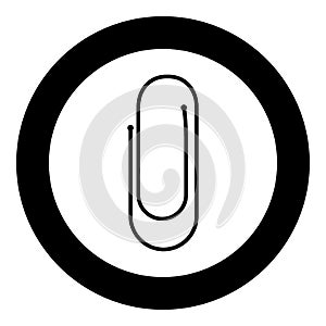 Paper clip icon black color in circle