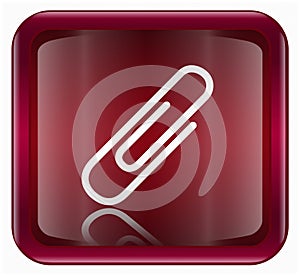 Paper clip icon dark red