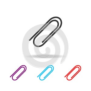 paper clip icon. Elements of education in multi colored icons. Premium quality graphic design icon. Simple icon for websites, web