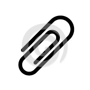 Paper clip icon. Symbol of e-mail attachment. Outline modern design element. Simple black flat vector sign with rounded