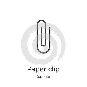 Paper clip icon vector from business collection. Thin line paper clip outline icon vector illustration. Outline, thin line paper