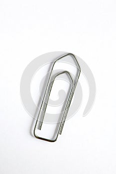 Paper clip isolated on white background with copy space