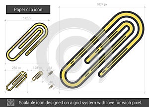 Paper clip line icon.