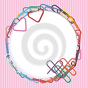 Paper clip love circle frame