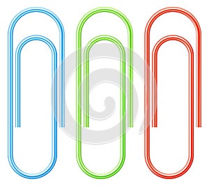 Paper clip set. Different colors office attach