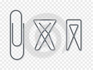 Paper clip set for note attach. Blank papperclip . Business template design for document