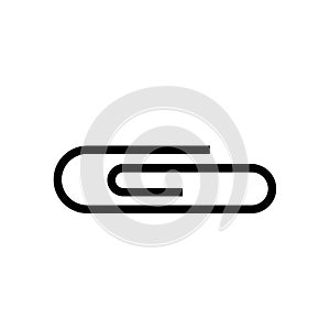 Paper clip symbol flat black icon vector illustration