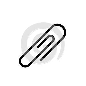 Paper clip symbol flat black icon vector illustration