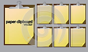 paper clipboard white yellow paper