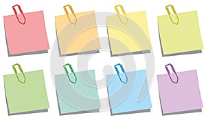 Paper Clips Notepads Colors