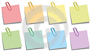 Paper Clips Notepads Colors photo