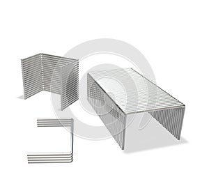 Paper clips on a white background