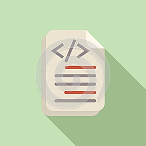 Paper code paper icon flat vector. Screen code computer