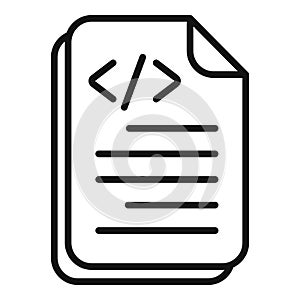Paper code paper icon outline vector. Screen code computer