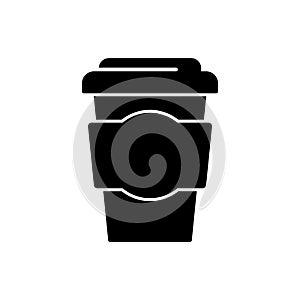 Paper coffee cup black icon