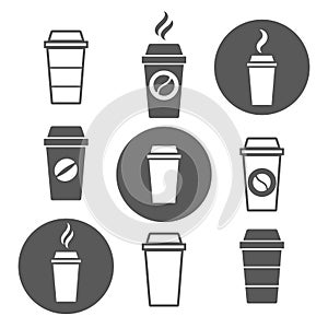 Paper coffee cup icons