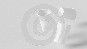 Paper coffee cup mock up. Paper coffee cup isolated on white background. 3D illustration