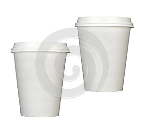 Paper coffee cups isolated