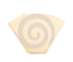 Paper coffee filter isolated