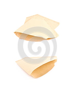 Paper coffee filter isolated