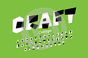 Paper collage style font