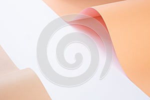 Paper color wave on white background
