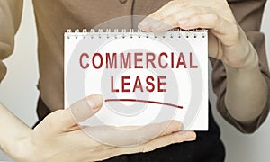 Paper with Commercial Lease on a table