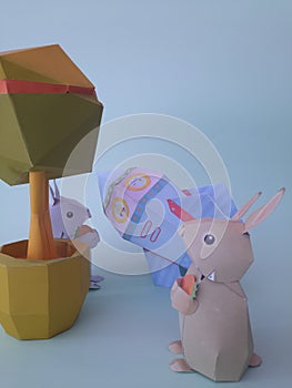 Paper craft illustrasi