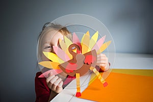 Paper craft for kids. DIY Turkey made for thanksgiving day. create art for children.