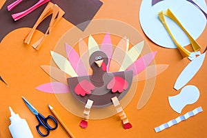 Paper craft for kids. DIY Turkey made for thanksgiving day.