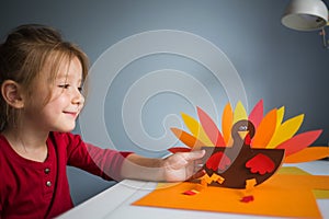 Paper craft for kids. DIY Turkey made for thanksgiving day. create art for children.