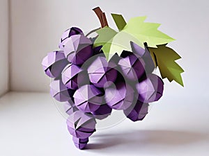 paper craft of a white and purple wine glass