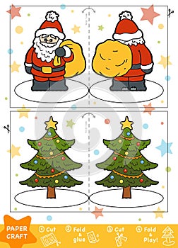 Paper Crafts for children, Santa Claus and Christmas tree