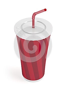 Paper cup with bendable straw