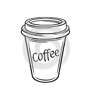 Paper cup of coffee outline icon