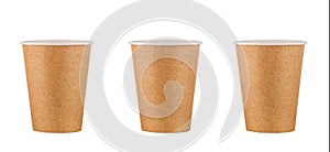 Paper cup kraft paper on white insulated