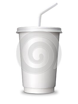 Paper cup for soft drink, juice, soda with blank space