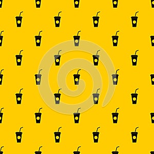 Paper cup with straw pattern vector